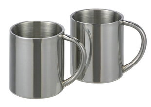 Набор металлических чашек с двойными стенками, 2 шт. цена и информация | Стаканы, фужеры, кувшины | kaup24.ee