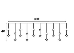 Valguskardin Star 40x180cm hind ja info | Jõulutuled | kaup24.ee