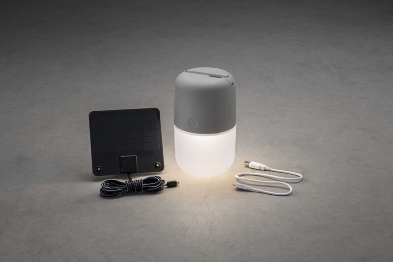 Konstsmide Solarlamp Assisi USB, tumehall hind ja info | Aia- ja õuevalgustid | kaup24.ee