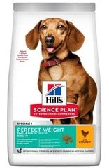 HILLS KOERA TÄISSÖÖT PERFECT WEIGHT SMALL&MINI KANA 1,5KG hind ja info | Kuivtoit koertele | kaup24.ee