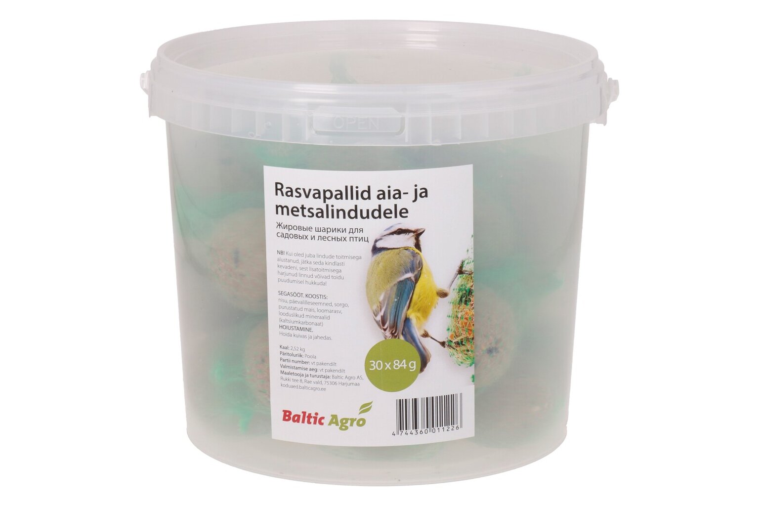 Rasvapallid 30 x 84 g (panges) цена и информация | Linnutoidud | kaup24.ee