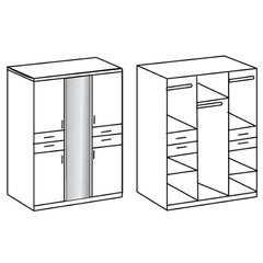 Шкаф Bitburg с зеркалом, белый цена и информация | Шкафы | kaup24.ee