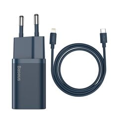 Зарядное устройство Baseus Super Si 1C USB Type C 20 Вт + USB Type C - Lightning, 1 м (TZCCSUP-B03) цена и информация | Зарядные устройства для телефонов | kaup24.ee