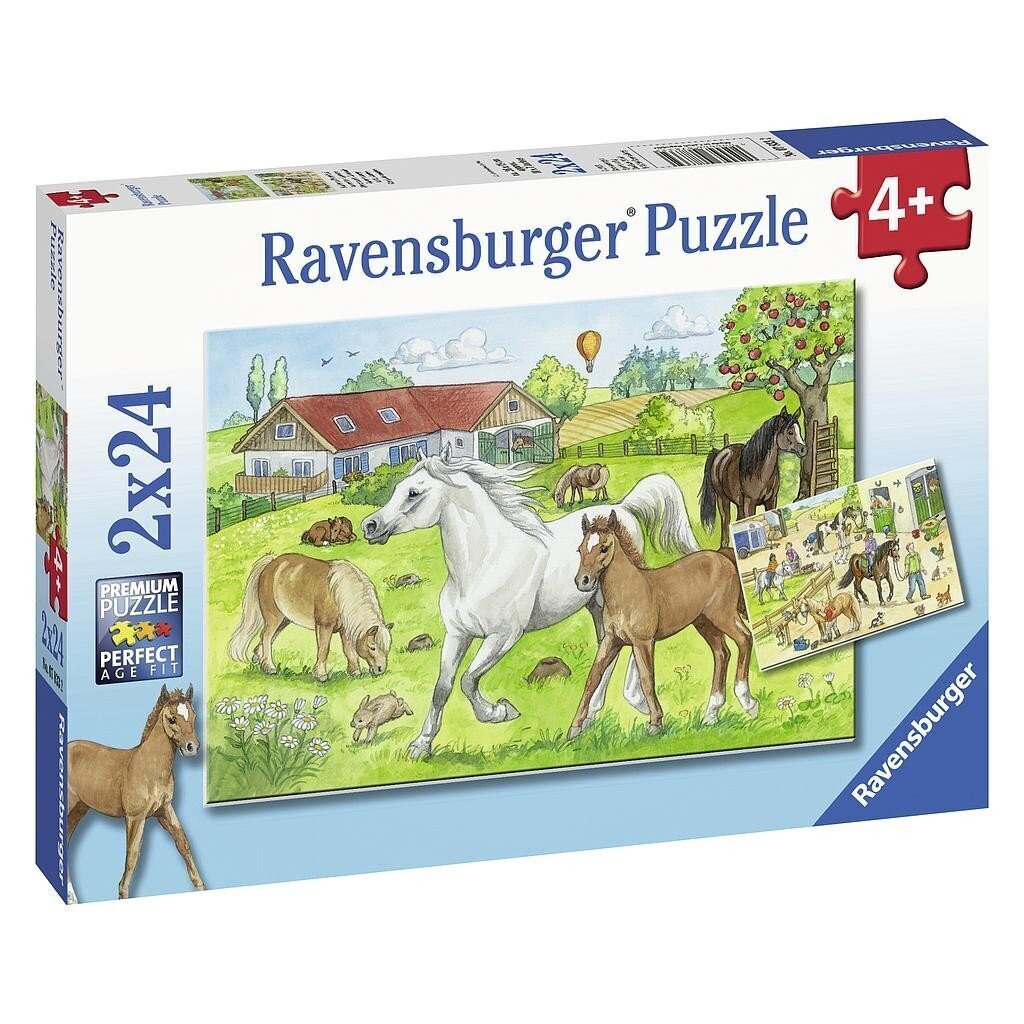 Ravensburger pusle 2x24 tk Hobused цена и информация | Pusled | kaup24.ee