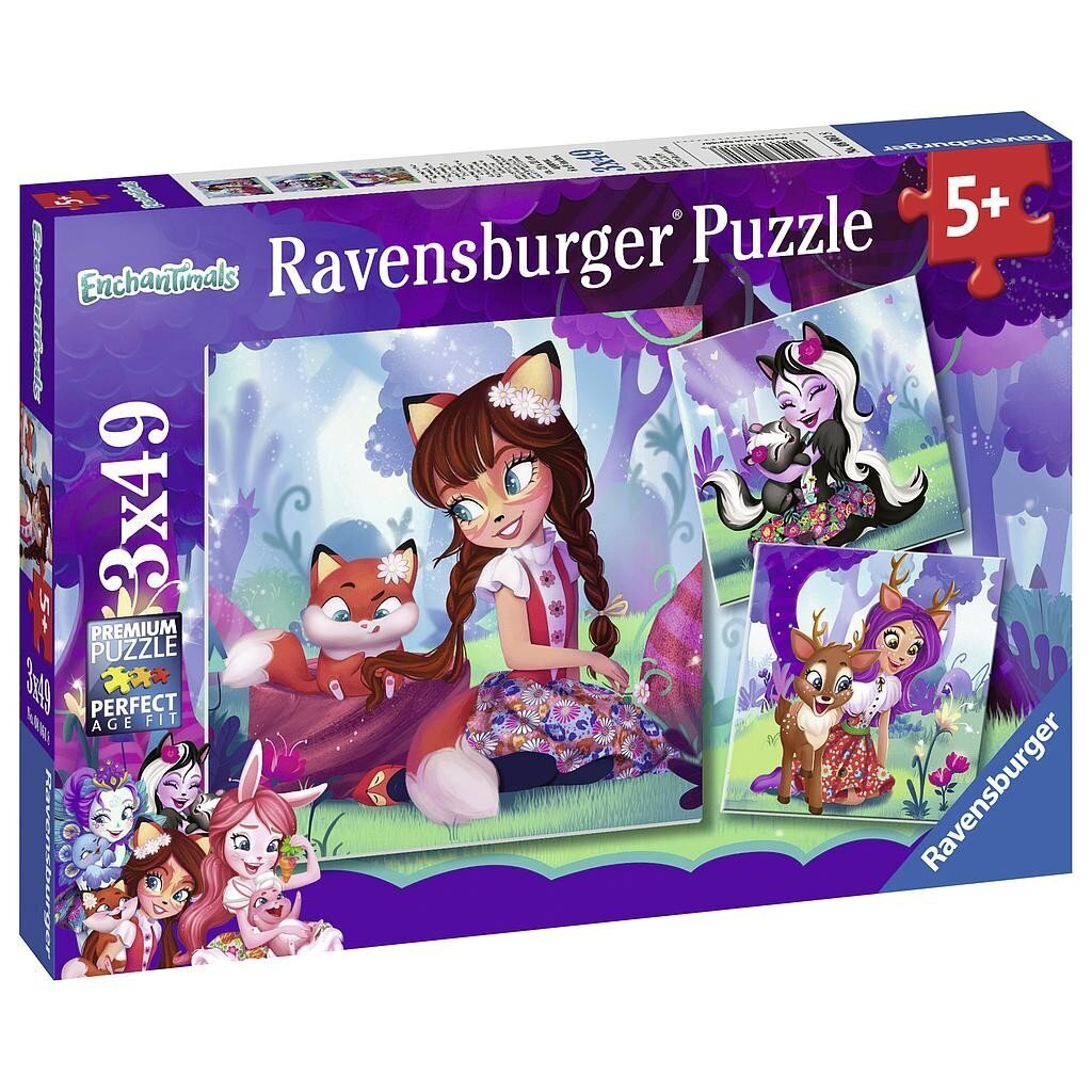 Ravensburger pusle 3x49 tk Imeline maailm цена и информация | Pusled | kaup24.ee