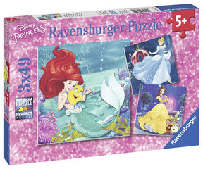 Пазл с принцессами Ravensburger Princess, 3 х 49 д. цена и информация | Пазлы | kaup24.ee