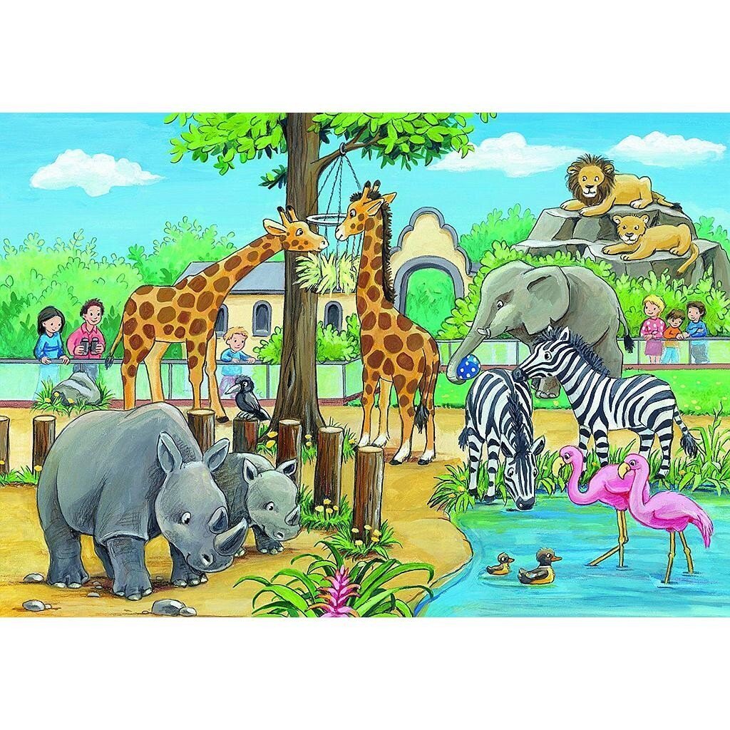 Ravensburger puzzle 2x24 tk Loomaaed hind ja info | Pusled | kaup24.ee