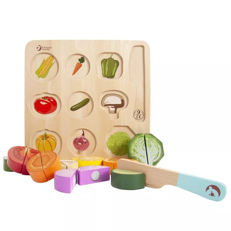 Puidust pusle Classic World Vegetable Cutting Set цена и информация | Imikute mänguasjad | kaup24.ee