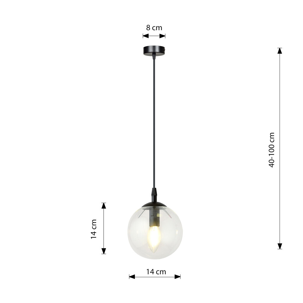 Emibig valgusti Cosmo 1 Bl Transparent hind ja info | Rippvalgustid | kaup24.ee