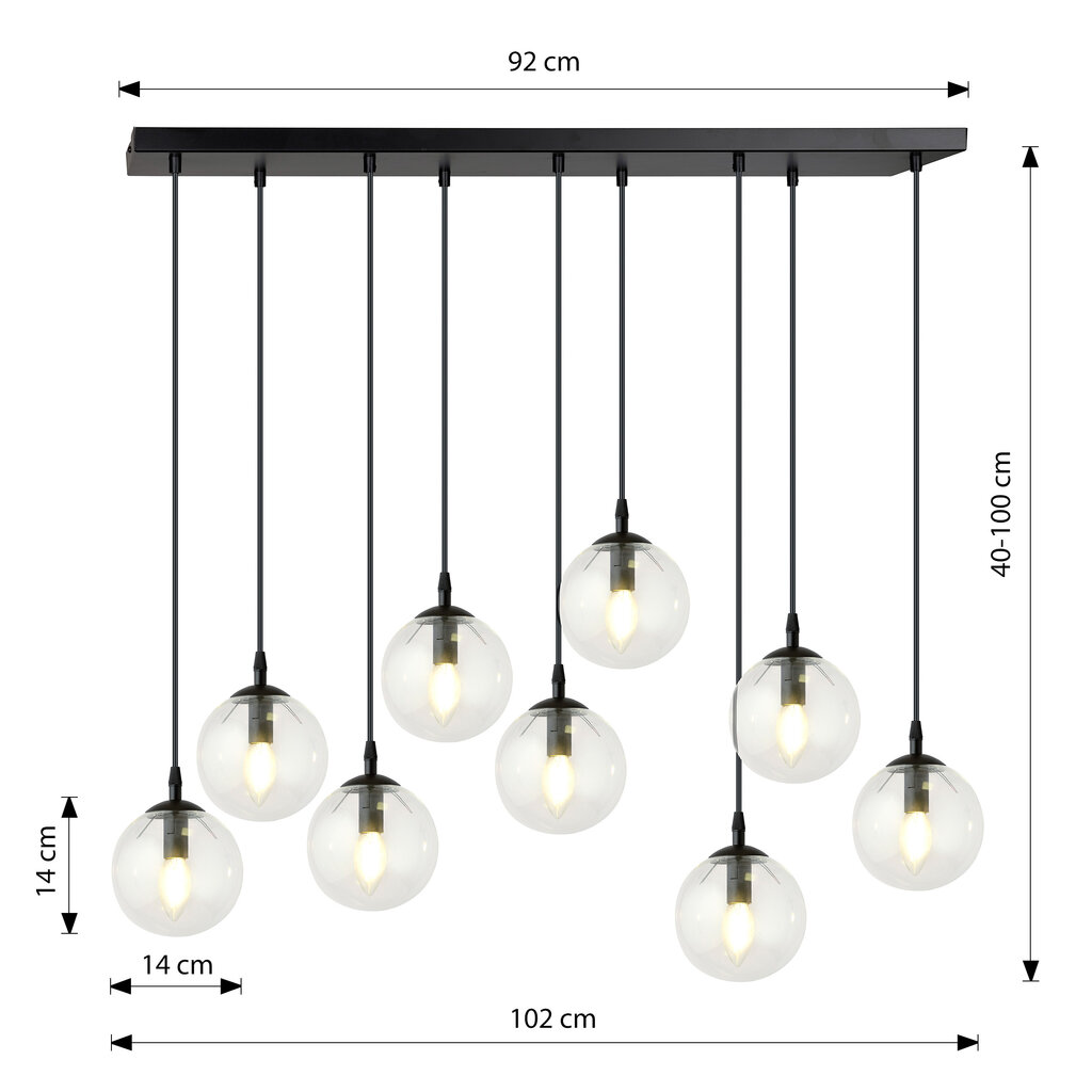 Emibig valgusti Cosmo 9 Bl Transparent hind ja info | Rippvalgustid | kaup24.ee