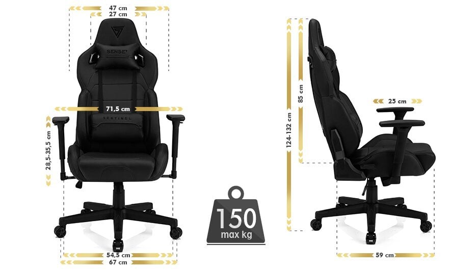 Mänguritool Sense7 Sentinel, must hind ja info | Kontoritoolid | kaup24.ee