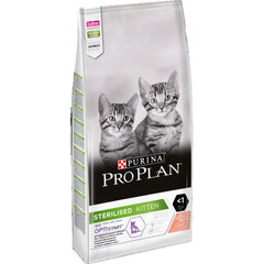 Корм для стерилизованных котят Purina Pro Plan, лосось, 10 кг. цена и информация | Сухой корм для кошек | kaup24.ee