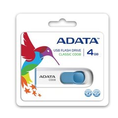 Карта памяти USB A-DATA C008 32GB, белая/синяя цена и информация | USB накопители данных | kaup24.ee