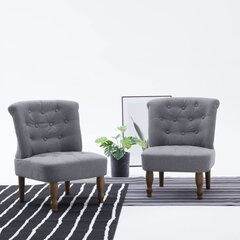 vidaXL Prantsuse toolid 2 tk, helehall, kangas цена и информация | Кресла в гостиную | kaup24.ee