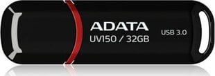 USB карта памяти A-data UV150 32GB USB 3.0 Черная цена и информация | ADATA Компьютерная техника | kaup24.ee