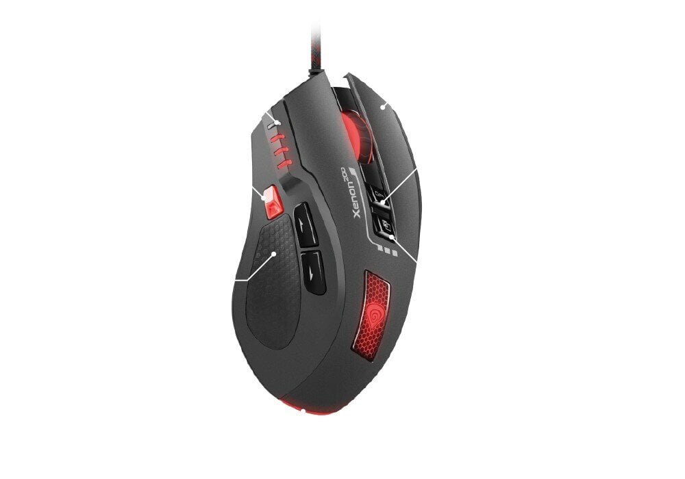 Genesis Xenon 200 NMG-0880 Optical Mouse, Wired, No, Gaming Mouse, Black цена и информация | Hiired | kaup24.ee