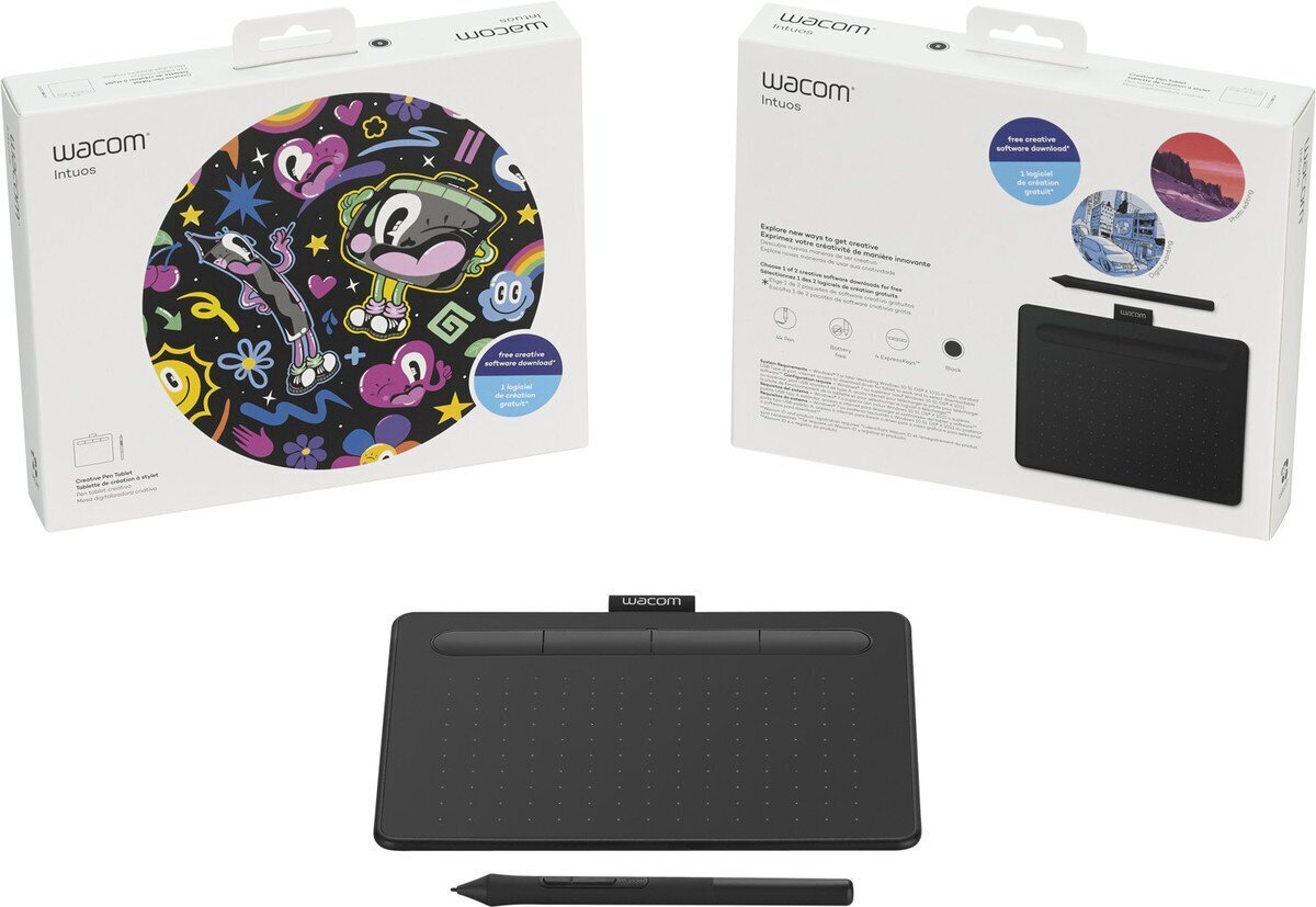 Wacom graafikalaud Intuos S, must цена и информация | Digitaalsed joonistustahvlid | kaup24.ee