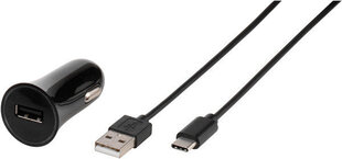 Vivanco autolaadija USB-C 3A 1m, must (38669) hind ja info | Mobiiltelefonide laadijad | kaup24.ee