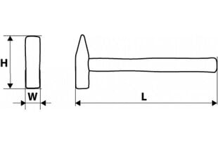 Молоток слесарный 100 г, деревянная рукоятка цена и информация | Механические инструменты | kaup24.ee