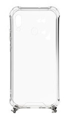 Evelatus Huawei Y6 2019 Silicone TPU Transparent with Necklace Strap Silver цена и информация | Чехлы для телефонов | kaup24.ee