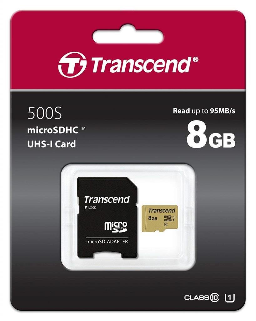 TRANSCEND GOLD 500S MICROSD W/ADP (V30) R95/W60 8GB цена и информация | Mobiiltelefonide mälukaardid | kaup24.ee