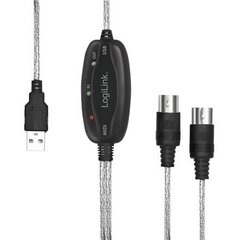 Logilink USB Midi Cable UA0037N цена и информация | Кабели и провода | kaup24.ee