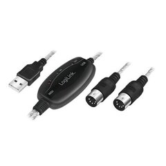 Logilink USB Midi Cable UA0037N цена и информация | Кабели и провода | kaup24.ee