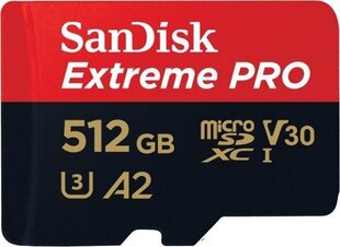 MICRO SDXC 512GB UHS-I mälukaart Sandisk SDSQXCZ-512G-GN6MA hind ja info | Mobiiltelefonide mälukaardid | kaup24.ee