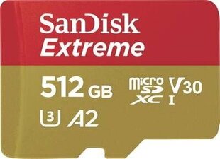 MicroSDXC mälukaart 512GB SanDisk Extreme : SDSQXA1-512G-GN6MA цена и информация | Карты памяти | kaup24.ee