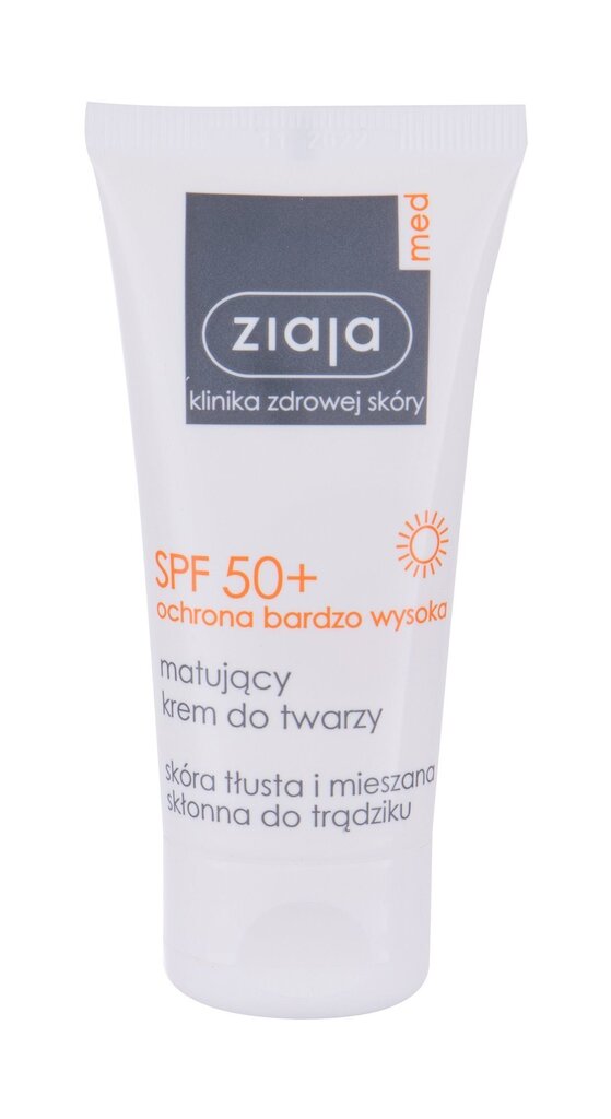 Ziaja Med Protective Matifying päikesekaitse näole 50 ml hind ja info | Päikesekreemid | kaup24.ee