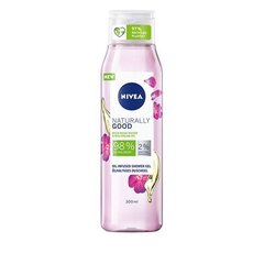 Nivea Naturally Good Wild Rose Water dušigeel 300 ml hind ja info | Dušigeelid, õlid | kaup24.ee