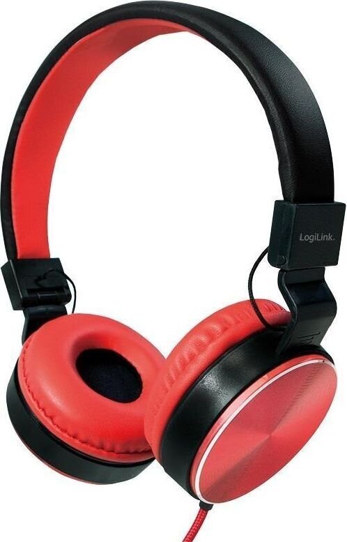 Juhtmega kõrvapealsed kõrvaklapid LOGILINK HS0049RD - punane hind ja info | Kõrvaklapid | kaup24.ee