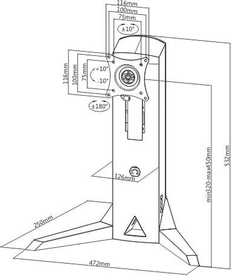 Techly 13-32" hind ja info | Monitori hoidjad | kaup24.ee