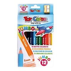 Цветные карандаши 12v Super Jumbo + точилка''Play with us'', Toy Color /6 цена и информация | Принадлежности для рисования, лепки | kaup24.ee