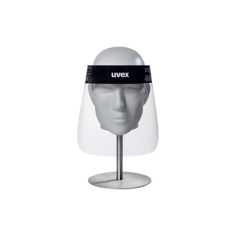 Näokaitse visiir Uvex 9710, 0,3mm PET, udukindla kattega, elastne peapael 54-64cm hind ja info | Peakaitsmed | kaup24.ee