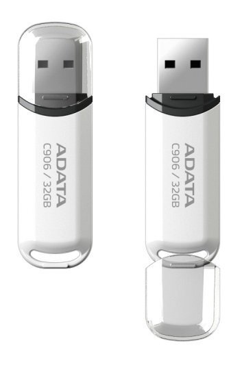 Mälupulk A-data C906 32GB, USB 2.0, valge цена и информация | Mälupulgad | kaup24.ee