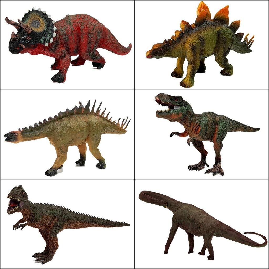 Türannosauruste ja muude dinosauruste kujukeste komplekt, 6 tk. hind ja info | Poiste mänguasjad | kaup24.ee