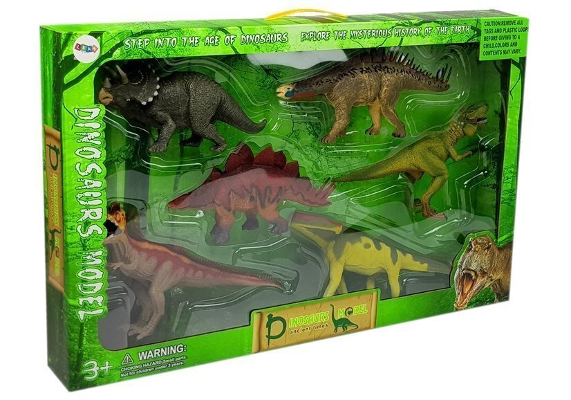 Stegosauruse ja teiste dinosauruste kujukeste komplekt, 6 tk. hind ja info | Poiste mänguasjad | kaup24.ee