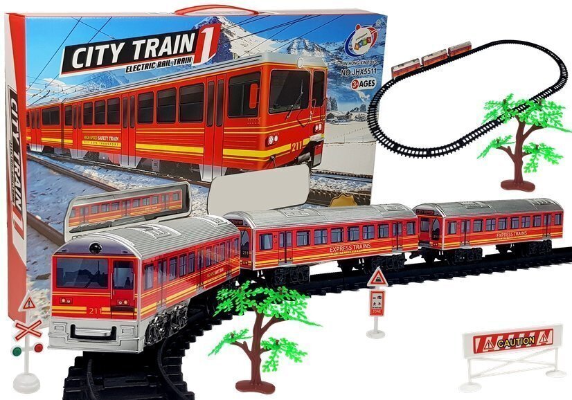 Elektrirong rööbastega „City Train“, 28 osa hind ja info | Poiste mänguasjad | kaup24.ee