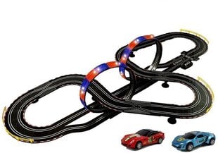 Võistlusrada autode ja 2 puldiga "Top Turbo", 1:43 cm, 760 cm hind ja info | Poiste mänguasjad | kaup24.ee