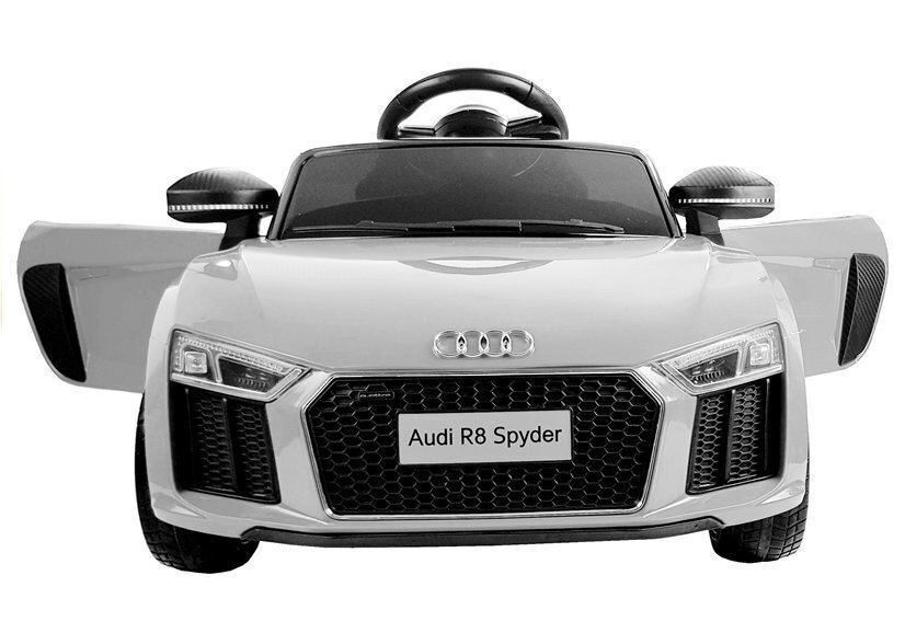 Elektriline sportauto lastele Audi R8 Spyder, valge цена и информация | Laste elektriautod | kaup24.ee