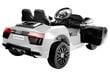 Elektriline sportauto lastele Audi R8 Spyder, valge hind ja info | Laste elektriautod | kaup24.ee