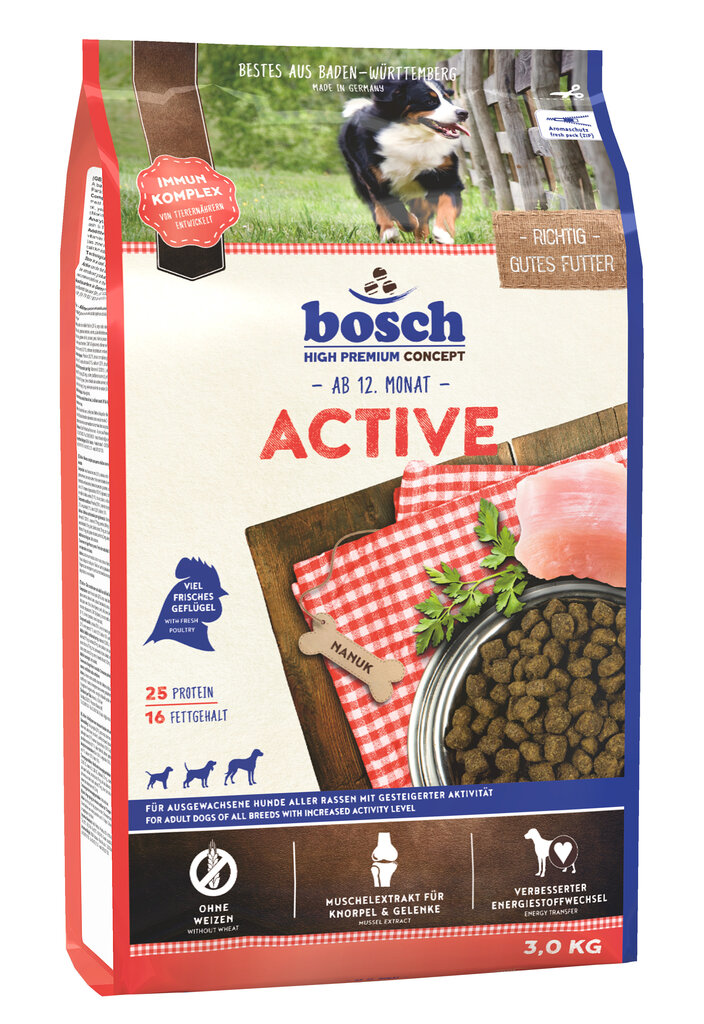 Bosch Petfood Active (High Premium) 3kg цена и информация | Kuivtoit koertele | kaup24.ee