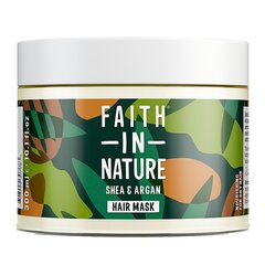 Faith in Nature sügavniisutav mask sheavõi ja argaaniaõliga väga kuivadele ja lokkis juustele, 300ml hind ja info | Maskid, õlid, seerumid | kaup24.ee