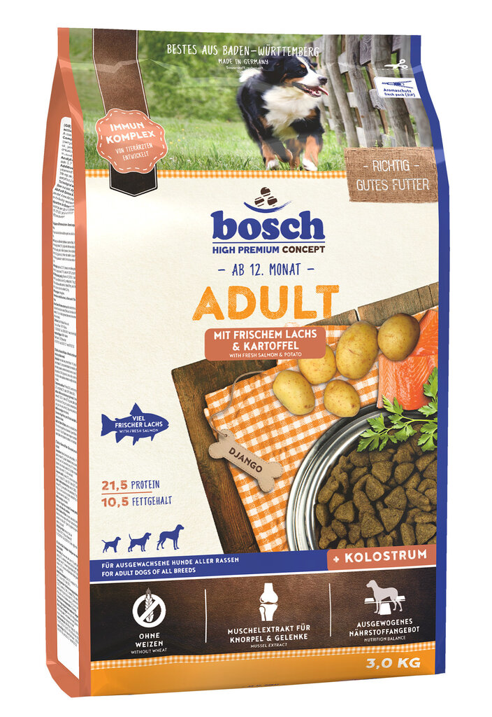 Bosch Petfood Adult Salmon & Potato (High Premium) 3kg цена и информация | Kuivtoit koertele | kaup24.ee