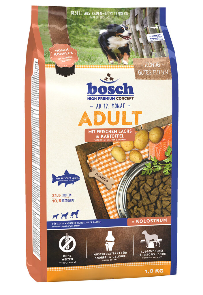 Kuivtoit koertele Bosch Adult Salmon & Potato (High Premium) 1kg цена и информация | Kuivtoit koertele | kaup24.ee