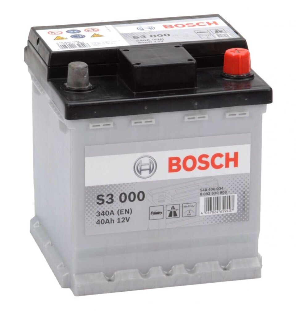 Aku Bosch 40Ah 340A S3000 hind ja info | Akud | kaup24.ee