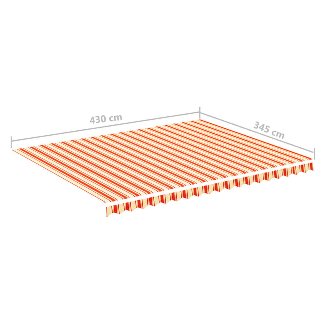 Varikatuse asenduskangas, 4,5 x 3,5 m, kollane / oranž цена и информация | Päikesevarjud, markiisid ja alused | kaup24.ee