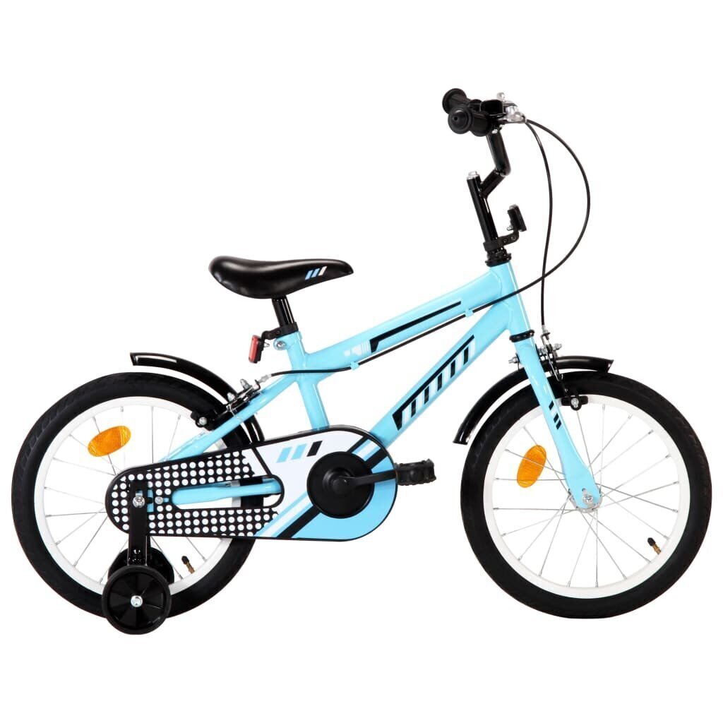 Laste jalgratas 16'' VidaXL, must ja sinine hind ja info | Jalgrattad | kaup24.ee