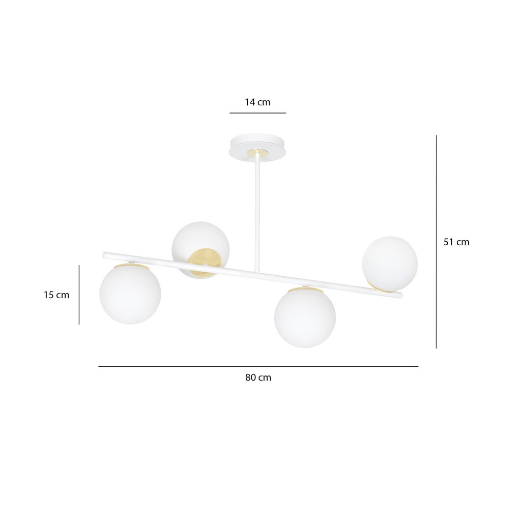 Emibig lamp Floki 4 White Gold hind ja info | Rippvalgustid | kaup24.ee